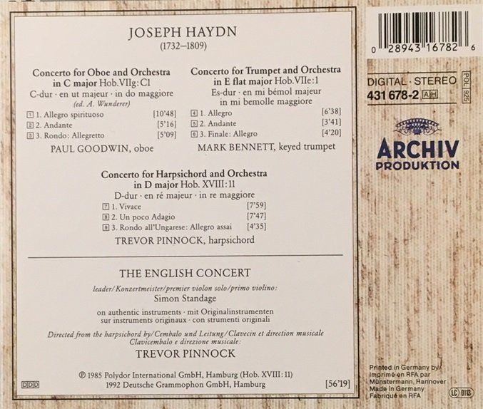 CDs: Haydn - Konzerte (Trevor Pinnock) – Gebraucht aus Grüningen von azulamarillo 1