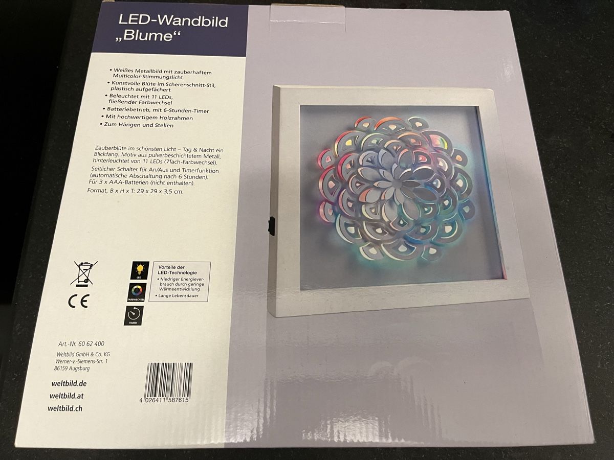 Foto & Immagini: LED Wand-Bild Blume neu – Nuovo e nell'imballaggio originale da Kriens venduto da Honey79 1