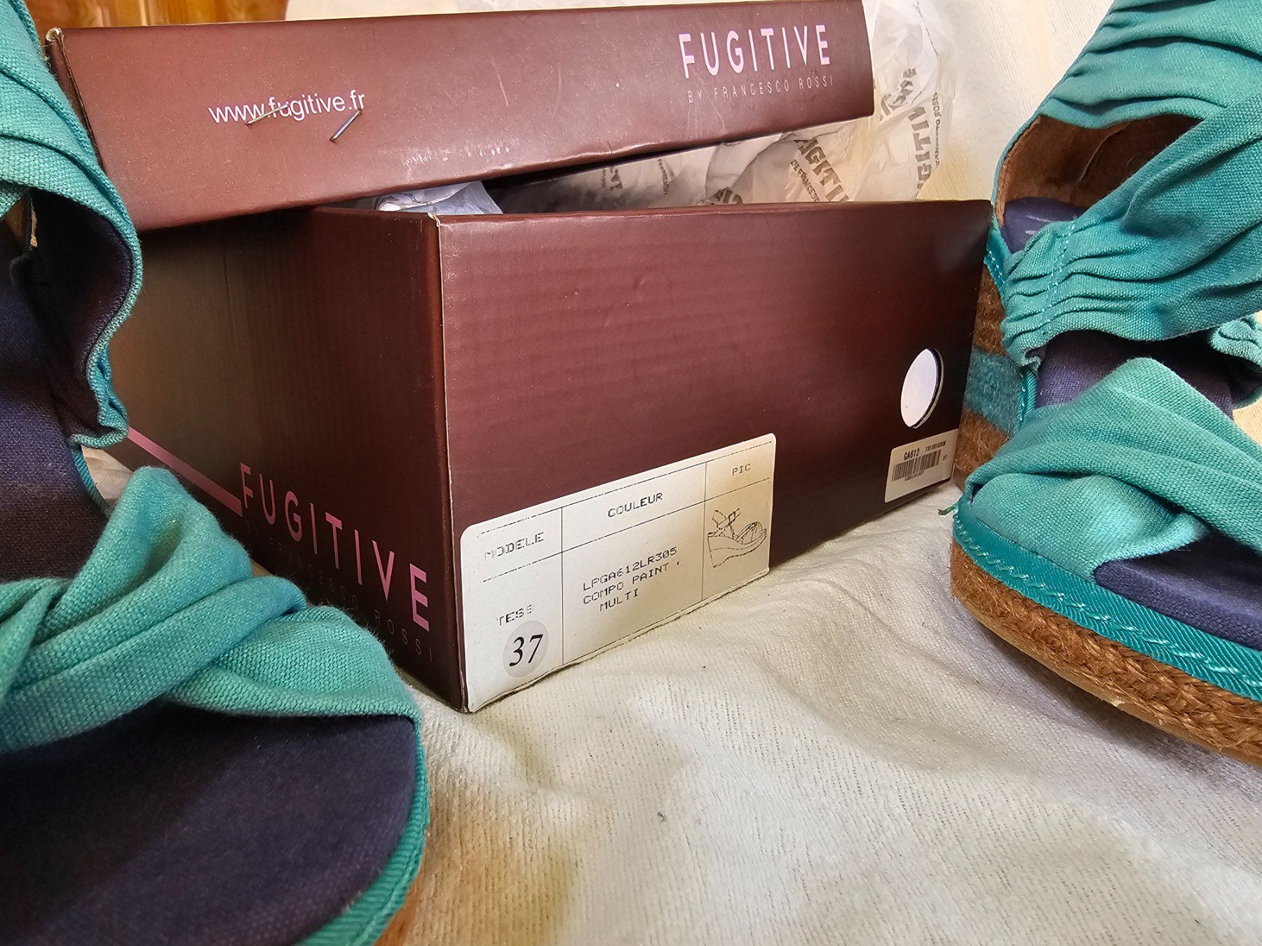Scarpe da donna: Sandales à talon tissus vert EU  37 – Nuovo e nell'imballaggio originale da Gland venduto da Vee_0 6
