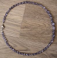NEU: Iolith Kette Collier Wassersaphir mit Edelstahl