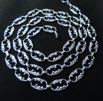 Jugendstil Silber 800 Halskette 62 cm / 9 mm