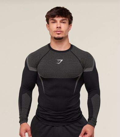 Onyx 5.0 Seamless Long Sleeve T-Shirt - Black/Light Grey