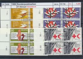 1986 "Sonderpostmarken", Viererblock, ET - Stempel