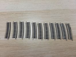 Fleischmann N 11 x 9127 gebogenes gleis