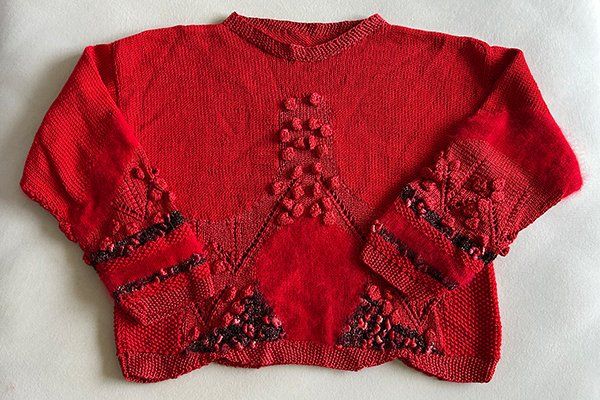 Pullover & Sweatshirts: ROT | Handgestrickter Pullover S | Strickpulli Vintage 90s – Gebraucht aus Engelburg von Rmueller 6