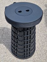 Tabouret de camping pliable noir hauteur réglable 150kg