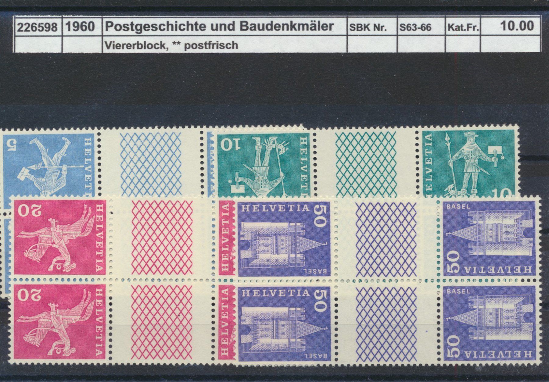 Tous les timbres: 1960 Zwischensteg, "Postgeschichte", ** postfrisch – Neuf (Voir description) à Winterthur par Zupogeru