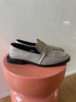 Loafers Leder Damen grau Gr 39 Mime by Moi neuwertig