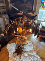 Tischlampe Pflanzen-Design Metall Braun Antik Stil Vintage