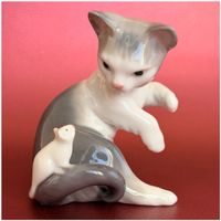 Porzellanfigur Lladró - Modell 01005236 - Cat and Mouse