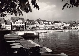 Stäfa am Zürichsee, Bootsquai, Oldtimer, gelaufen 1967