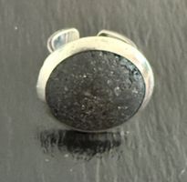 Massiver 925 Silberring mit Vulkanstein/Lavastein - 13 g
