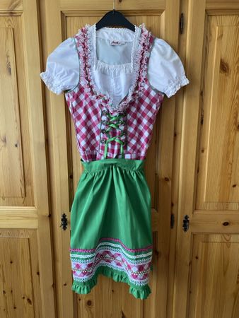 Dirndl Fuchs Trachtenkleid rot-weiss kariert gebraucht