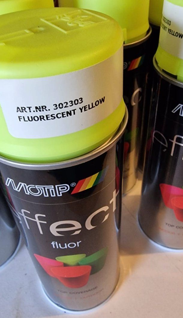 Farben: Set 5 St. MOTIP Effect Fluor Spraydose, Neon Gelb – Neu (gemäss Beschreibung) aus Zürich von alplita 1
