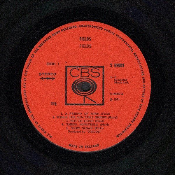 Vinyles: Fields – Fields LP – D'occasion à Wenslingen par riger11 1