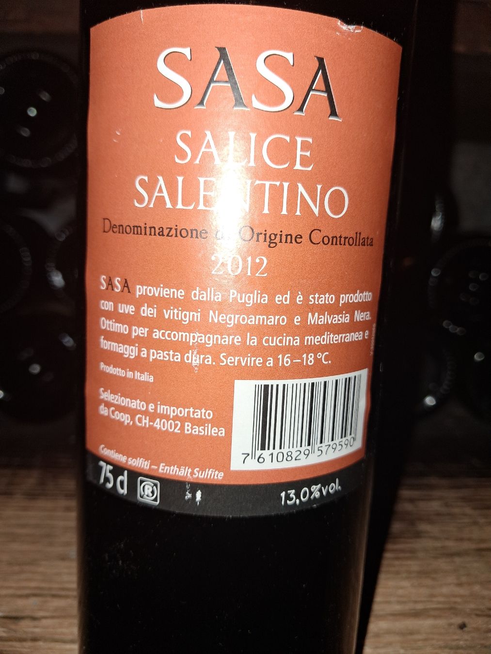 Vino: SASA Salice Salentino DOC 2012 – Nuovo e nell'imballaggio originale da Le locle venduto da juliensaran 3