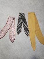 Lot de 3 mini foulards femme motifs fleurs et uni