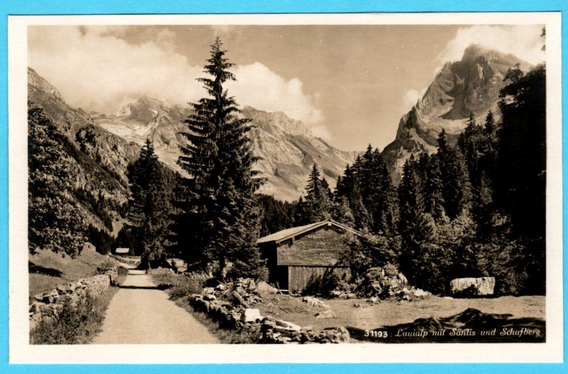 Cartoline postali: Lauialp mit Säntis 1925 – Usato da Zürich venduto da Sion2006
