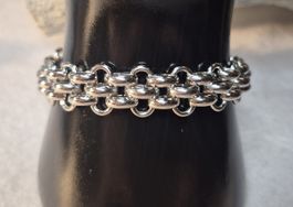 Bracciale a catena color argento acciaio inox