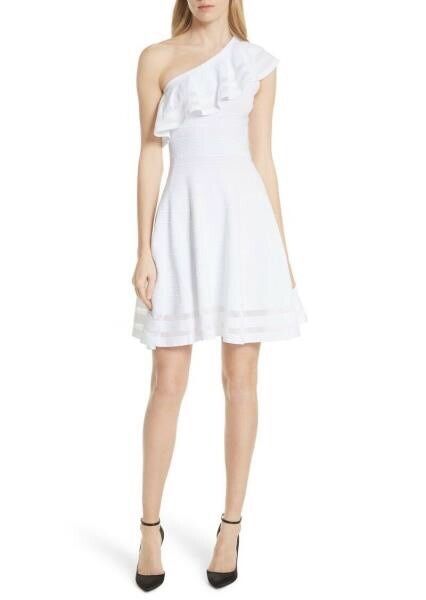 Ted Baker Vestiti: Ted Baker Dress, Size 5, One Shoulder, Summer, White – Nuovo e nell'imballaggio originale da Luzern venduto da mon_6rzf