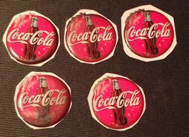 5 Coca Cola "Sticker" / ca. 4.5cm Durchmesser