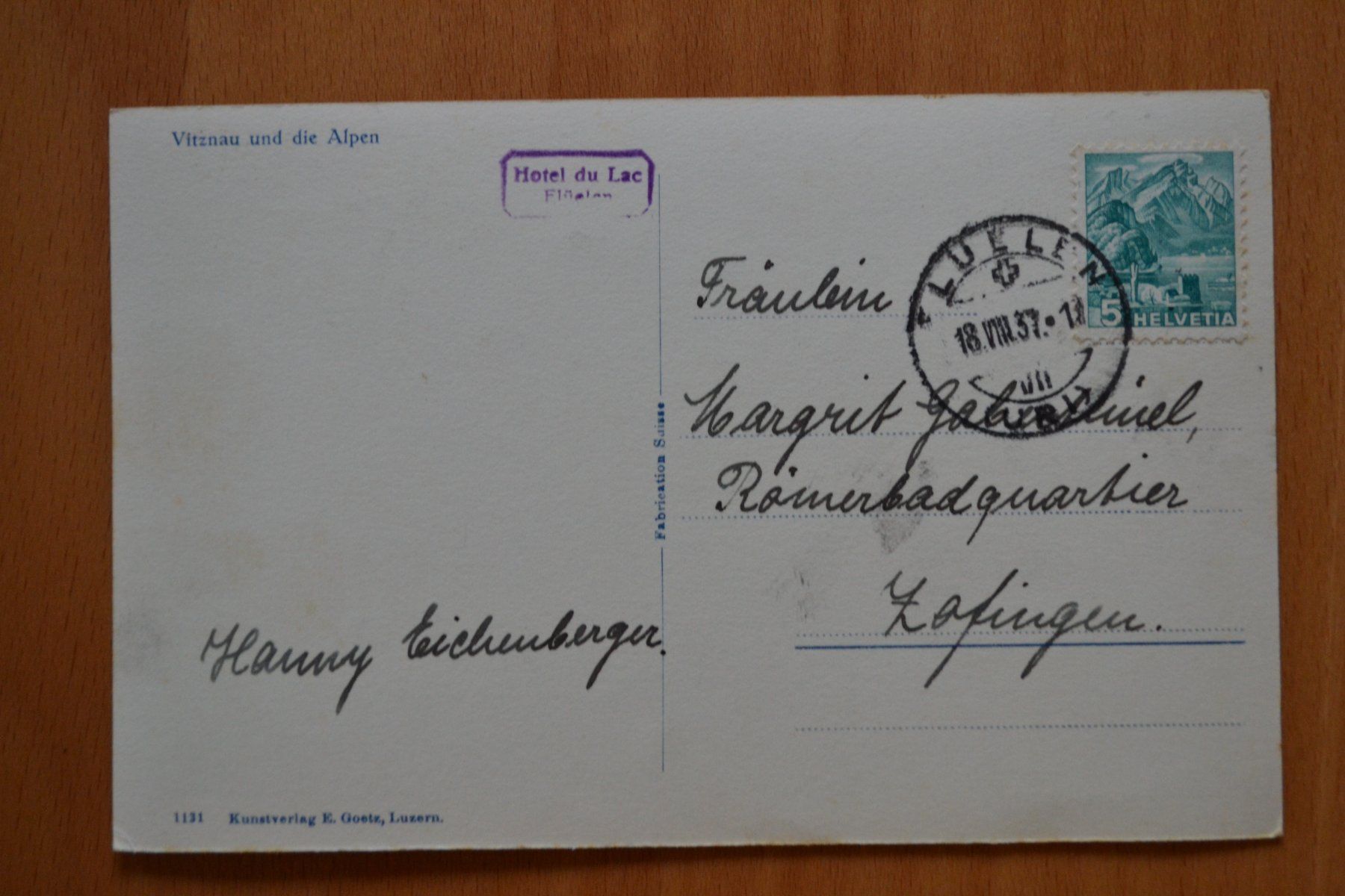 Cartoline postali: AK Vitznau und die Alpen – Usato da Beinwil am See venduto da kajak55 1