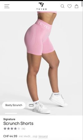 Teveo Signature Scrunch Shorts pink Grösse M