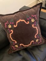 Artistic Embroidery Velvet Cushion by Jean Francois Lesage