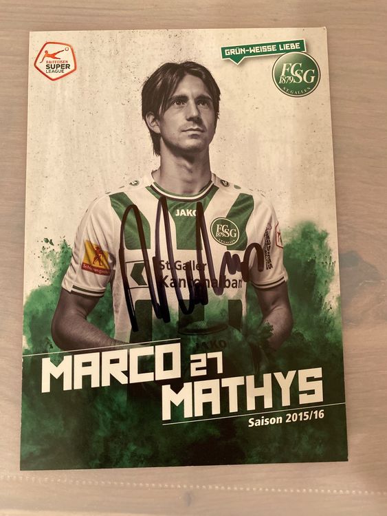Marco Mathys FCSG Autogramm (Gebraucht) in Dietikon für CHF 1 – mit ...