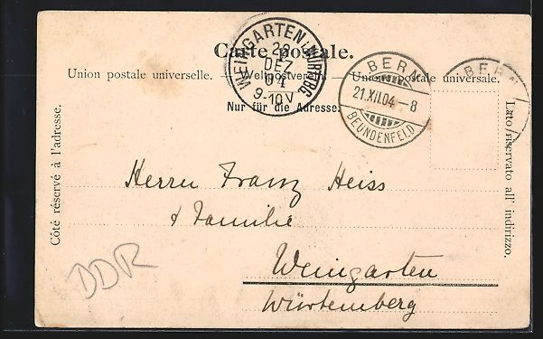 Cartoline postali: AK Bern, Restaurant Waldheim, Park, 1904 – Usato da Berlin venduto da bartko-reher 1