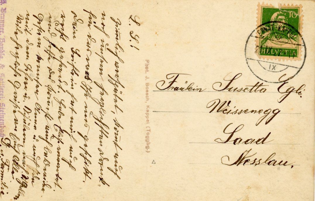Cartoline postali: Steinenbach  SG  bei Ebnat-Kappel      um 1927 – Usato da Brig venduto da Valcards54 1