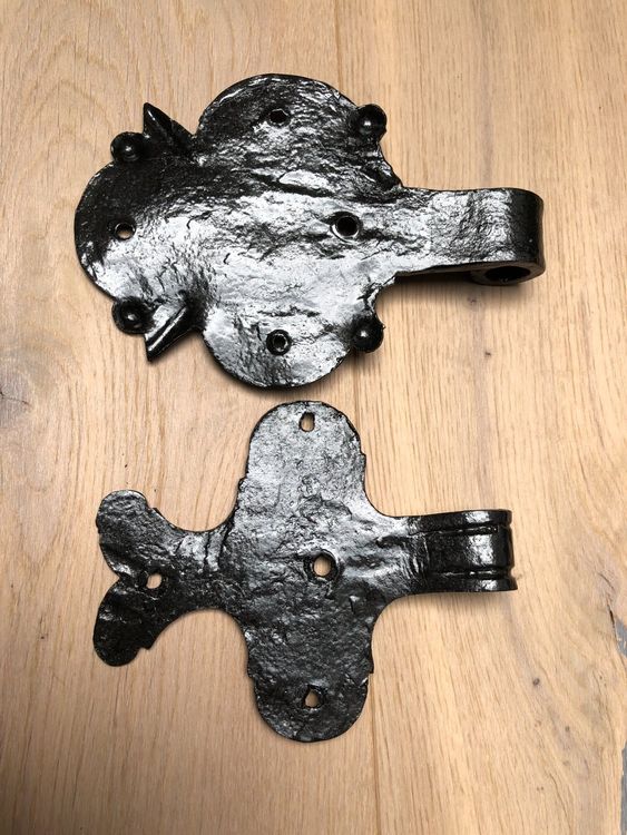 Türscharniere Antik-Look - 2 Stück Fleur De LYS Design 410mm Schwarz