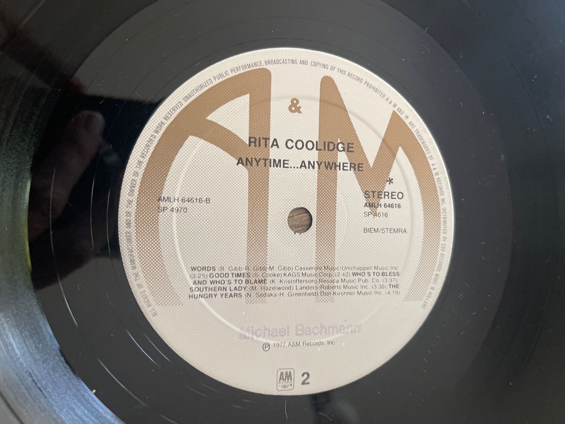 Schallplatten: A833/Rita Coolidge Anytime Anywhere – Gebraucht aus Frutigen von Philippe_jsp 2