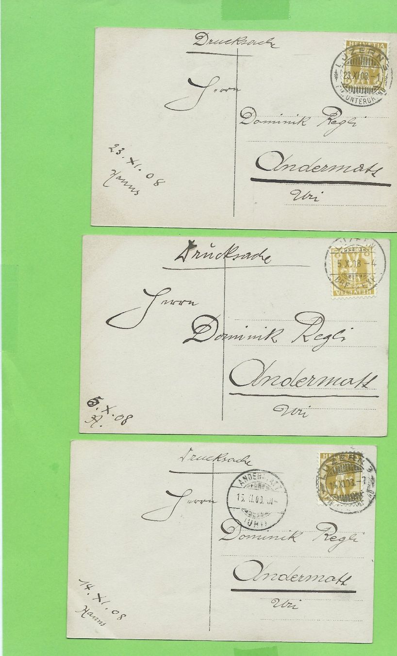 Ansichtskarten: Antike Liebespostkarten 3er Set Jugendstil Romantik – Gebraucht aus Zürich von t24_de 1