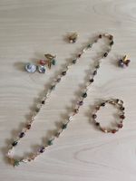 3-teiliges Schmuckset - Halskette, Armband, Ohrclips