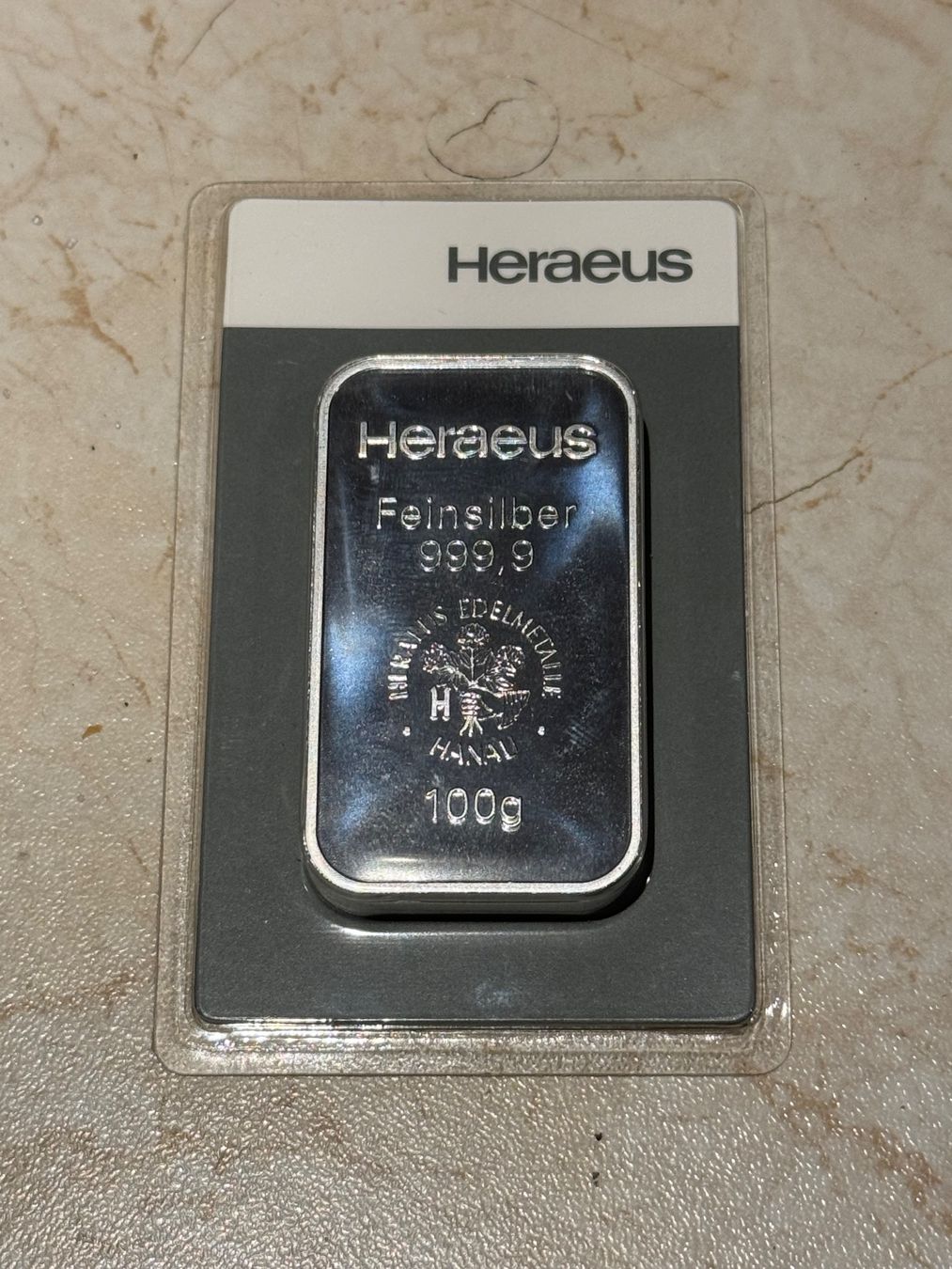Edelmetalle: 100g argent lingot – Neu und originalverpackt aus Courroux von Hermes282