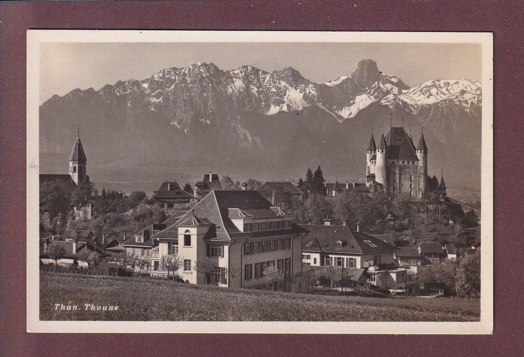 Ansichtskarten: THUN - Teil mit Schloss - 1939 – Gebraucht aus Pully von nicecards