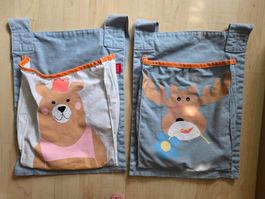 2 süsse Betttaschen 🐻 BÄR & ELCH🦌, Forest-Design!