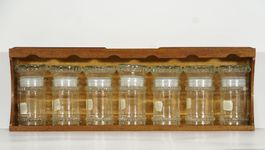 Kräuterboard - Gewürzregal - Holz mit 7 Gläsli