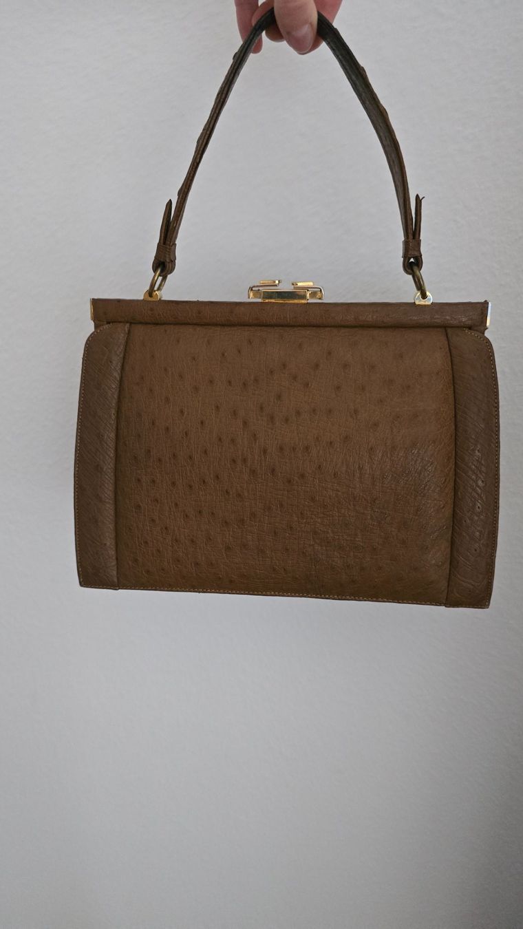 Taschen für Damen: Vintage Straussen-Leder Henkeltasche – Gebraucht aus Thalwil von VitaMini 2