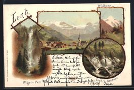 Litho Lenk, Ortsansicht, Sieben-Brunnen,