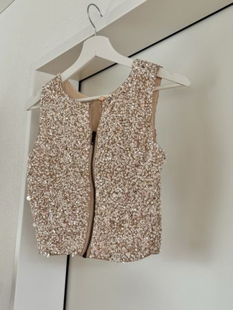 Funkelndes Pailetten Top vo. lace & beads Grösse S