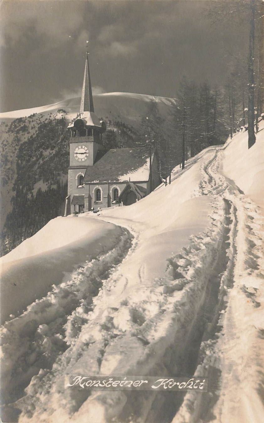 Ansichtskarten: Konsteiner kirchti Monstein ( Davos ) – Gebraucht aus Biasca von Blenio71
