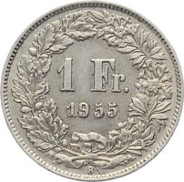 1 Fr 1955 B ----------- Silbermünze