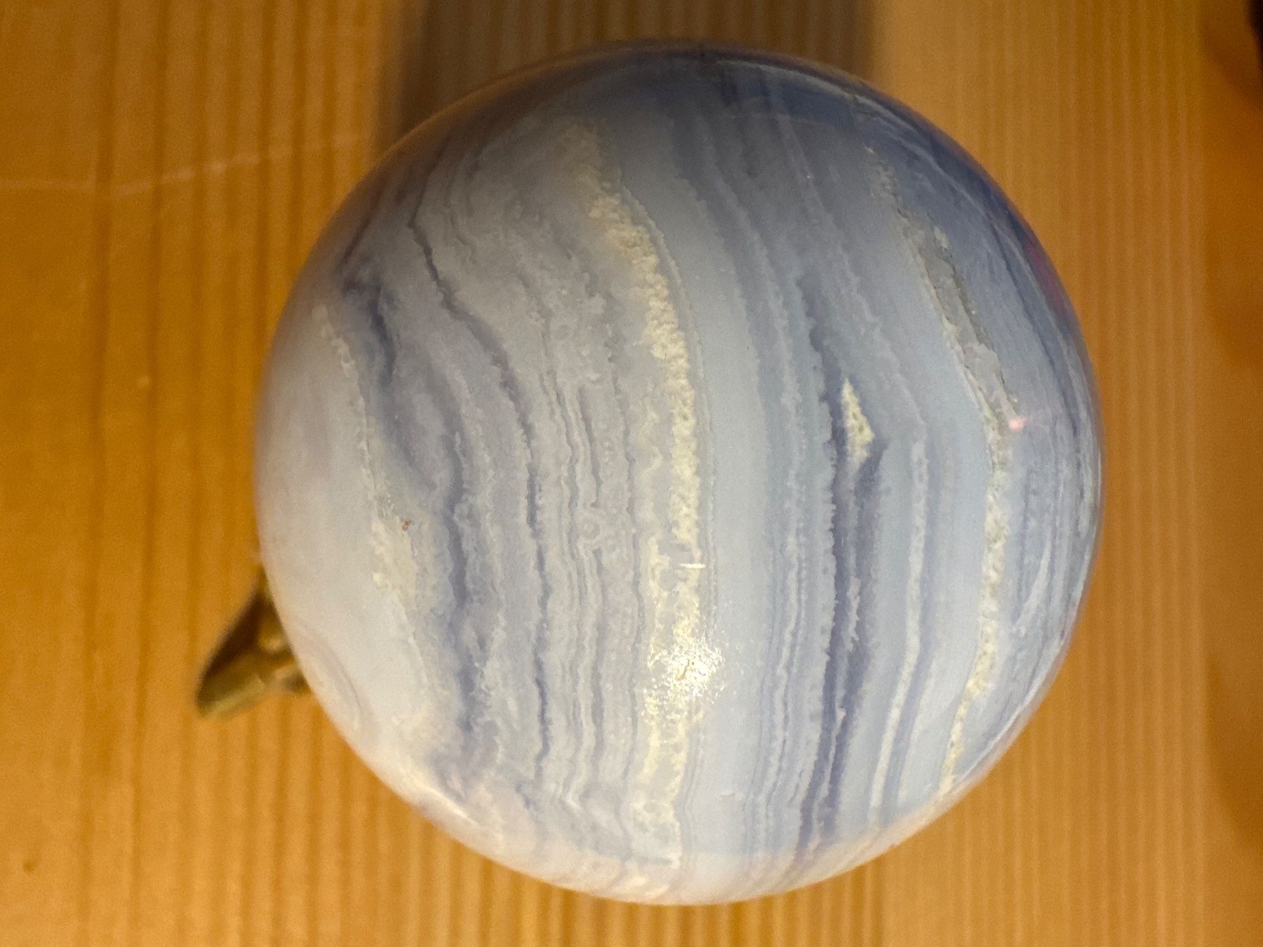 Minerali & Pietre curative: Erlesene blaue Spitzenachat-Kugel (Durchmesser: 5 cm) – Nuovo (secondo la descrizione) da Zürich venduto da Tarafo5 2