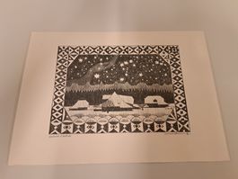 Litho Holzschnitt signiert Werner Schmutz/ Sammlerauflösung