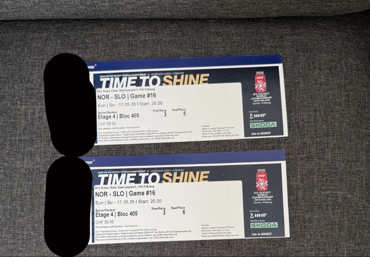 Biglietti: Tickets Eishockey WM 2026 – Nuovo e nell'imballaggio originale da Reinach AG venduto da Levin0712