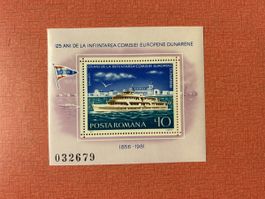 Briefmarken Block Rumänien 1981 125 Jahre Donaukommission