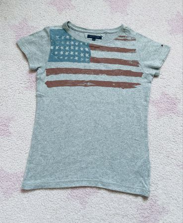 T-shirt Tommy Hilfiger gris drapeau US, Taille 10 ans