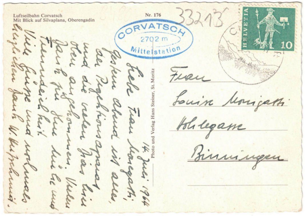Cartes postales: Silvaplana - Luftseilbahn Corvatsch – D'occasion à Binningen par Mountainrider 1